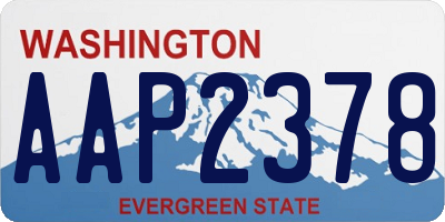 WA license plate AAP2378
