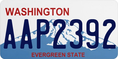 WA license plate AAP2392