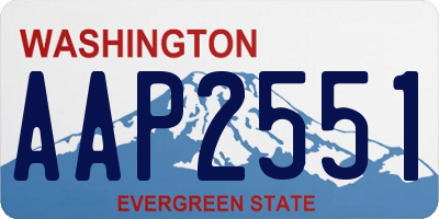 WA license plate AAP2551