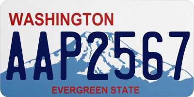 WA license plate AAP2567