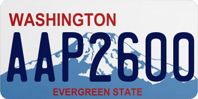 WA license plate AAP2600