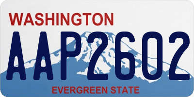 WA license plate AAP2602
