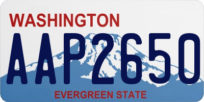 WA license plate AAP2650