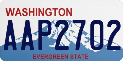 WA license plate AAP2702