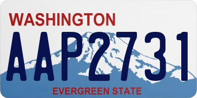 WA license plate AAP2731