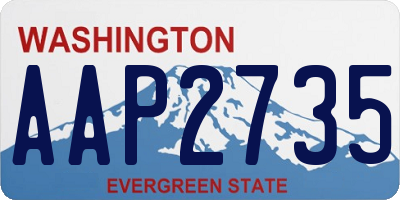 WA license plate AAP2735