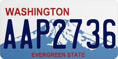 WA license plate AAP2736