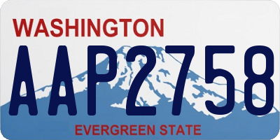 WA license plate AAP2758