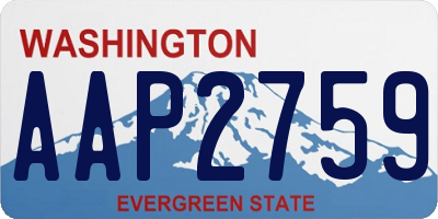 WA license plate AAP2759