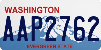 WA license plate AAP2762