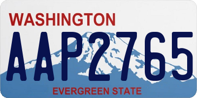 WA license plate AAP2765