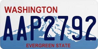 WA license plate AAP2792