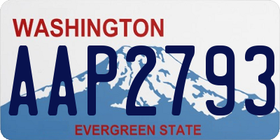 WA license plate AAP2793