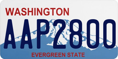 WA license plate AAP2800