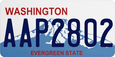 WA license plate AAP2802