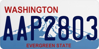 WA license plate AAP2803