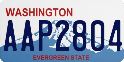 WA license plate AAP2804