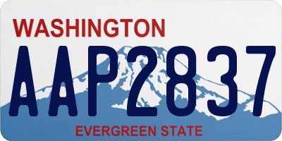 WA license plate AAP2837