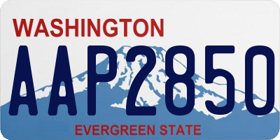 WA license plate AAP2850