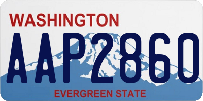 WA license plate AAP2860