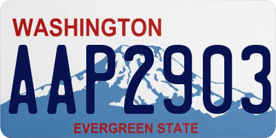 WA license plate AAP2903