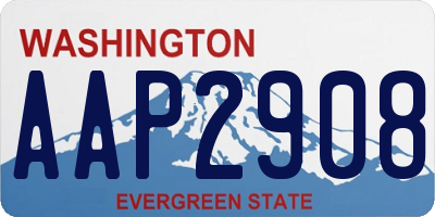 WA license plate AAP2908