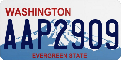 WA license plate AAP2909