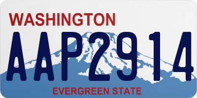 WA license plate AAP2914