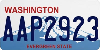 WA license plate AAP2923