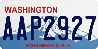 WA license plate AAP2927