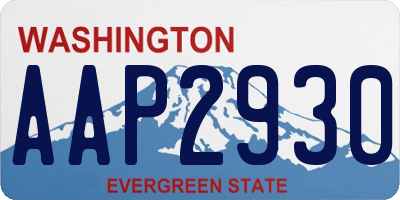 WA license plate AAP2930