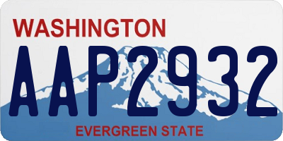 WA license plate AAP2932
