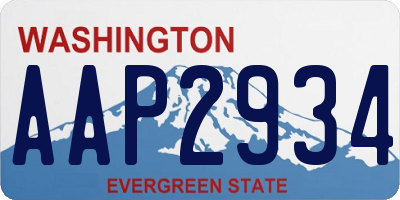 WA license plate AAP2934