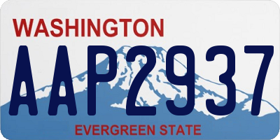 WA license plate AAP2937