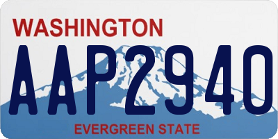 WA license plate AAP2940
