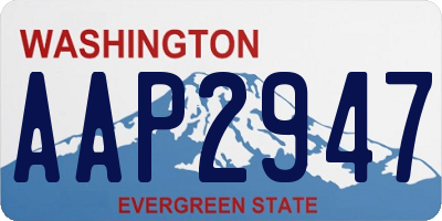 WA license plate AAP2947