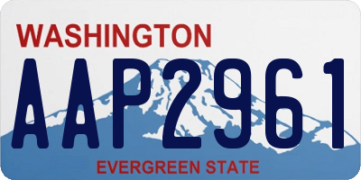 WA license plate AAP2961
