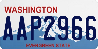 WA license plate AAP2966