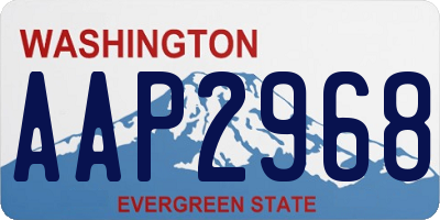 WA license plate AAP2968