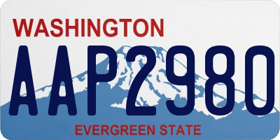WA license plate AAP2980