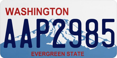 WA license plate AAP2985