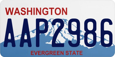 WA license plate AAP2986