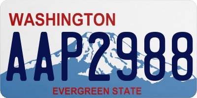 WA license plate AAP2988