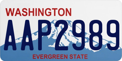 WA license plate AAP2989