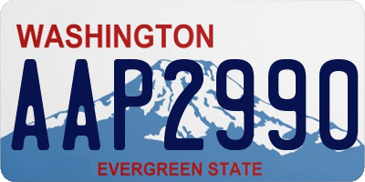 WA license plate AAP2990