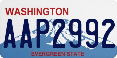 WA license plate AAP2992
