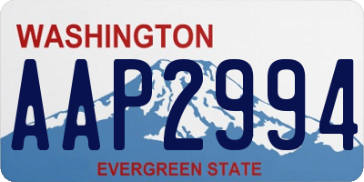 WA license plate AAP2994