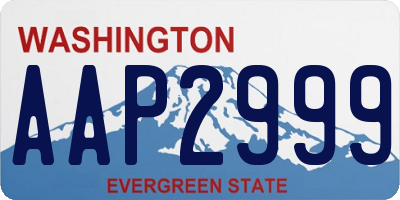 WA license plate AAP2999