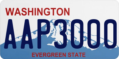 WA license plate AAP3000