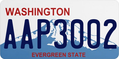 WA license plate AAP3002